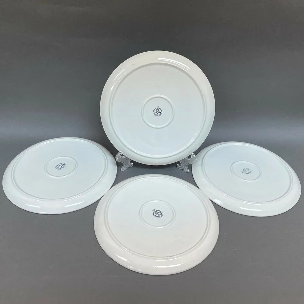 Vintage Anfora Mexico Dinner Plates White Red Green 9 1/2